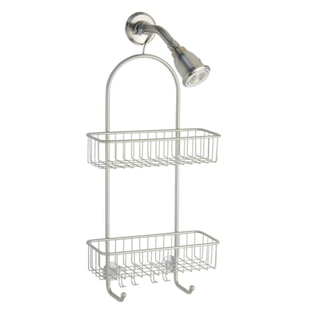 Interdesign iDesign Classico 2 26 in. H X 5 in. W X 12 in. L Satin Silver Shower Caddy 68945